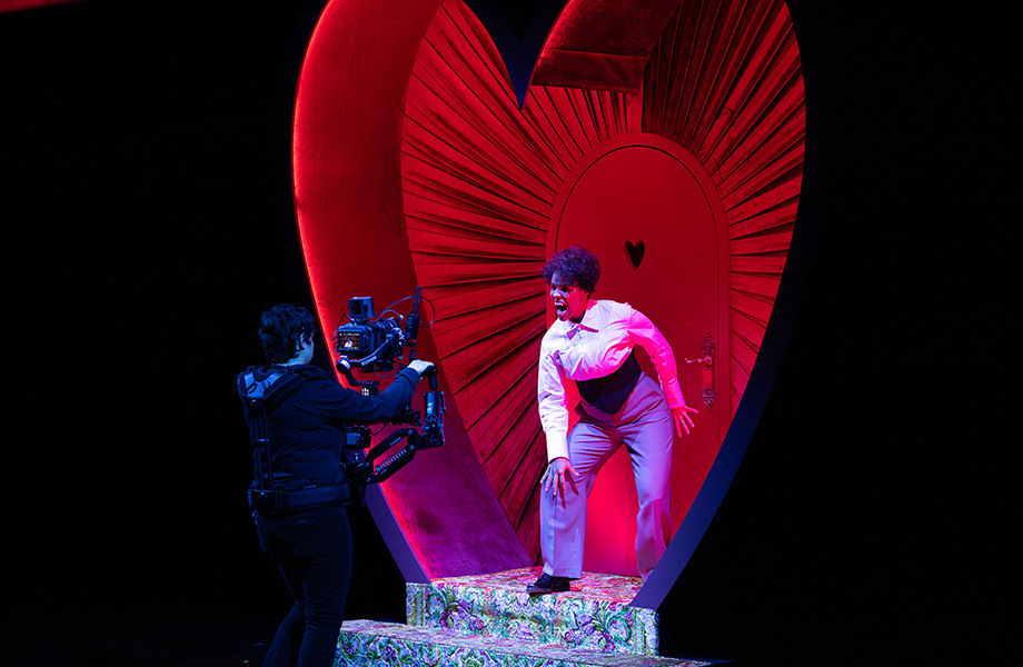 Zahra Newman as Dracula and camera operator Lucy Parakhina (photograph by Daniel Boud)